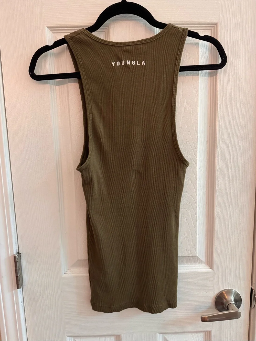 YOUNGLA Ribbed Men’s Green Gym Workout Tank Size Medium